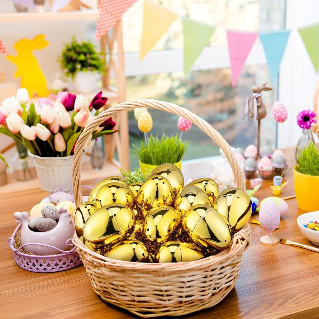 Ouă de Paște Ou Umplut Plastic Gol Coajă Paște Auriu Gacha DIY Coajă de Ou Simulată Jucării Surpriză Paște Petrecere