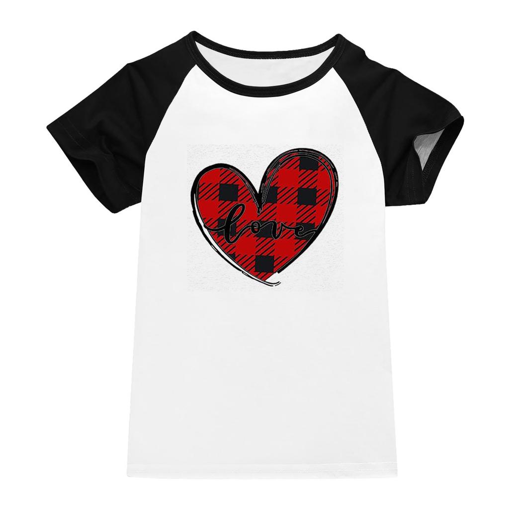 Oberteile für junge Mädchen 4-16 Jahre Rundhals Kurzarm Trendige Oberteile