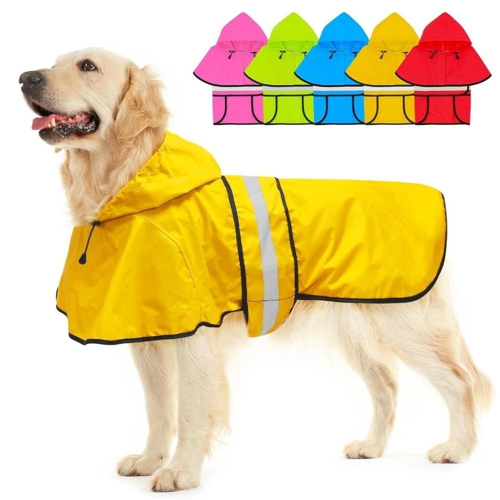 Reflective Strip Dog Rain Cloak High Visibility Pet Fluorescent Clothes Pet Rain Jacket  Bulldog