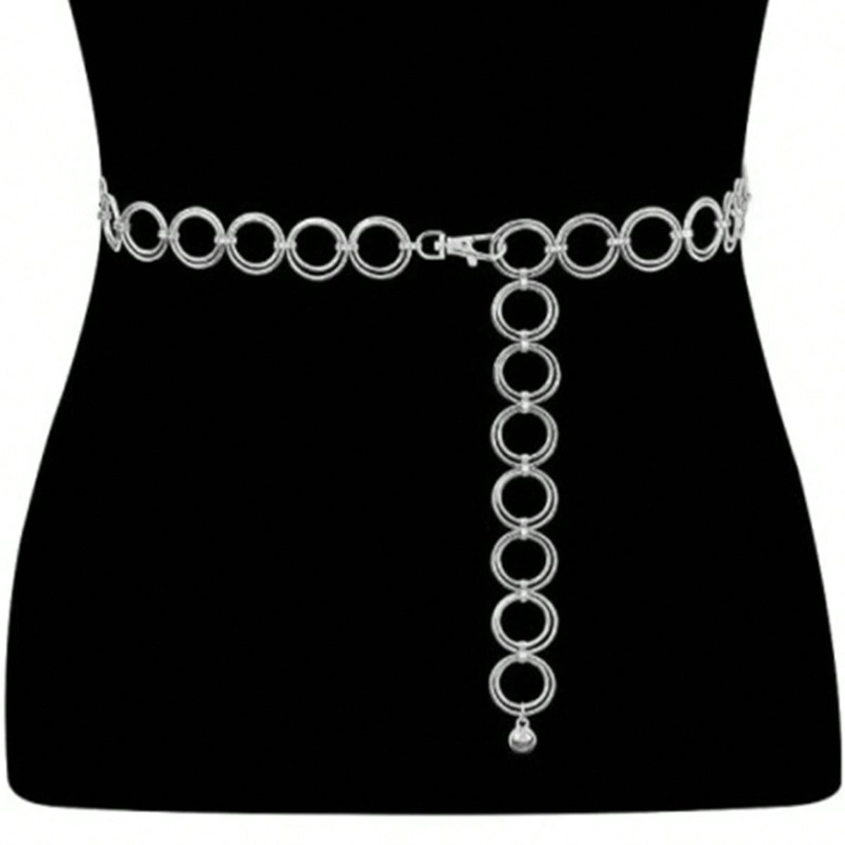 Tendance Mode Bijoux Européens et Américains Bague Chaîne de Taille Personnalité Féminine Polyvalente Chaîne de Corps pour la Taille 120CM gray