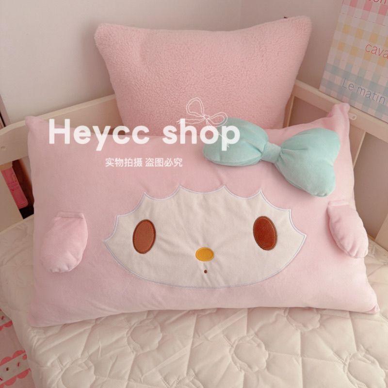 Cute Cartoon My Melody Bow 3D Ears Pillowcase Super Soft 42x68cm Girls Dorm Decor Anime Gift