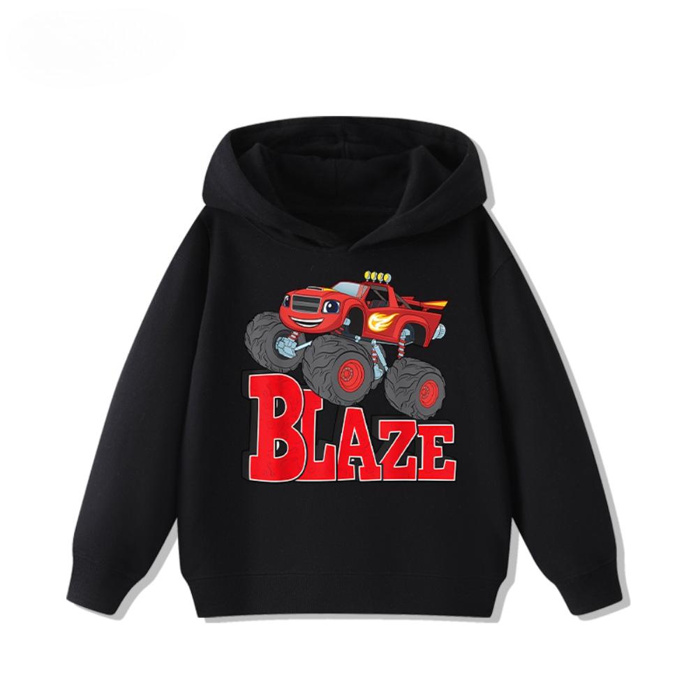 Speed Cyclone Car Team Monster Flame Car Children's Hoodies Boys and Girls' Clothing Autumn and Winter Warm Children's Hoodies