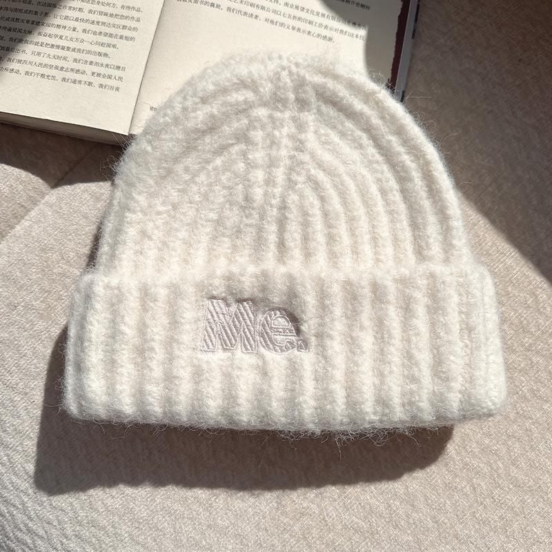 Autumn and winter thickened warm ear protection versatile big head circumference knitted cold hat girl