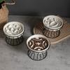 Elevated Ceramic Slow Feeder Bowl for Dogs Cats Anti-Choking Maze Bowl with Iron Stand Non-Slip Pet Food Bowl 5
