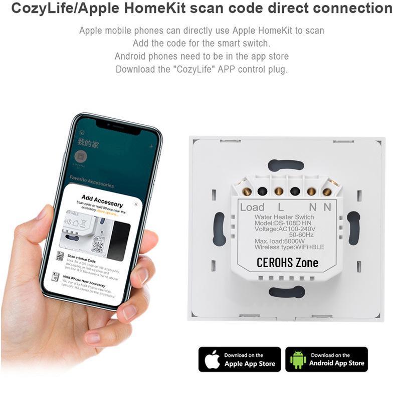Smart HomeKit Water Heater & Light Switch Timer, 20A/40A, Voice Controlled via Alexa