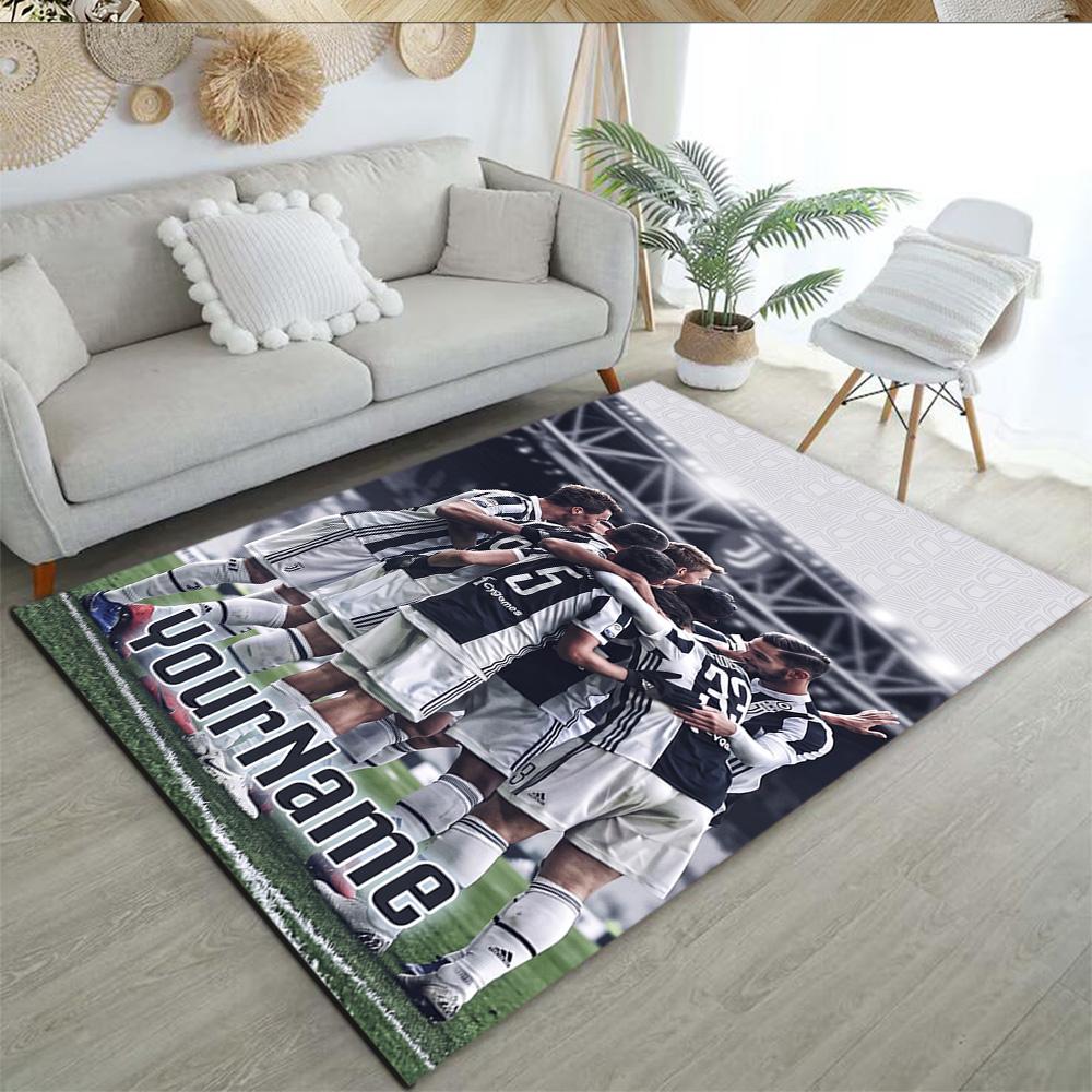 Juventus Customize Text Floor Mat Design for Dining Room Foyer Decorate Room Hallway Antislip Carpet Anime Office Decor Wedding Party Gift