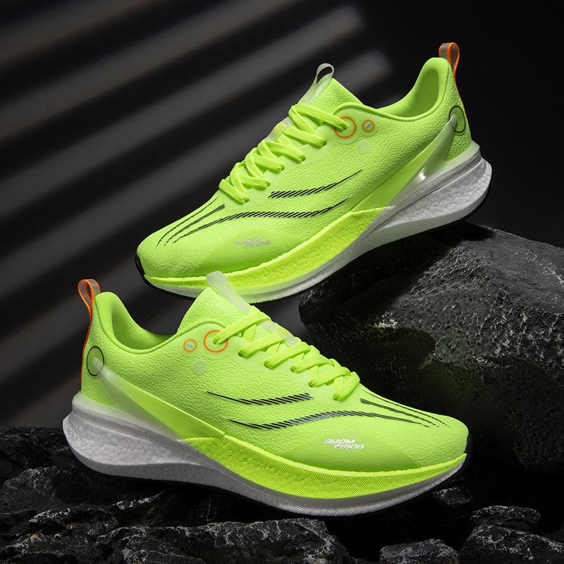Running Shoes, Sports Shoes, Racing Shock Absorption, Ultra-light Running Shoes, Boys and Teenagers, Students, Carbon Board Racing, Breathable, Fly-w