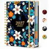 Lay Flat 180° Coil Diary Book Metal Corner Protector Spiral Notebook  For Goal Tracking