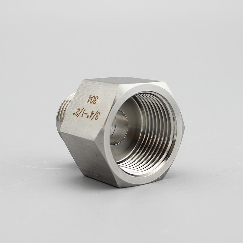 AW® 304 Stainless Steel Hex Adapters Connector Female To Male Pipe Fitting Thread BSP 1/8"1/4"3/8"1/2"3/4"High Pressure 6000psi