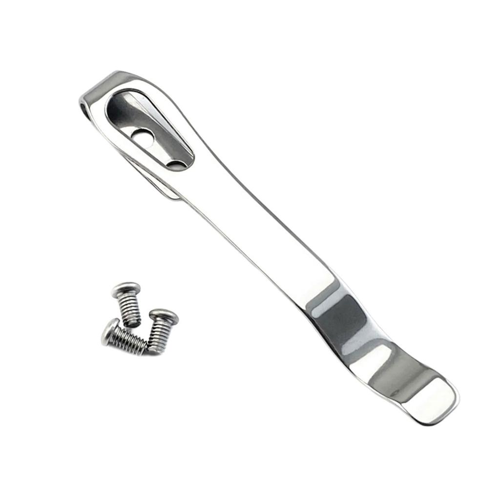Clip da tasca in acciaio inossidabile, pinza posteriore per strumento da taglio, equipaggiamento EDC, resistenza, attacco per cintura, design antiruggine, strumento di riparazione