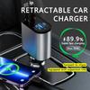 106W 4 IN 1 Retractable Car Charger USB Type C Fast Charger Digital Display Cigarette Lighter Adapter PD QC3.0 for IPhone/Samsun