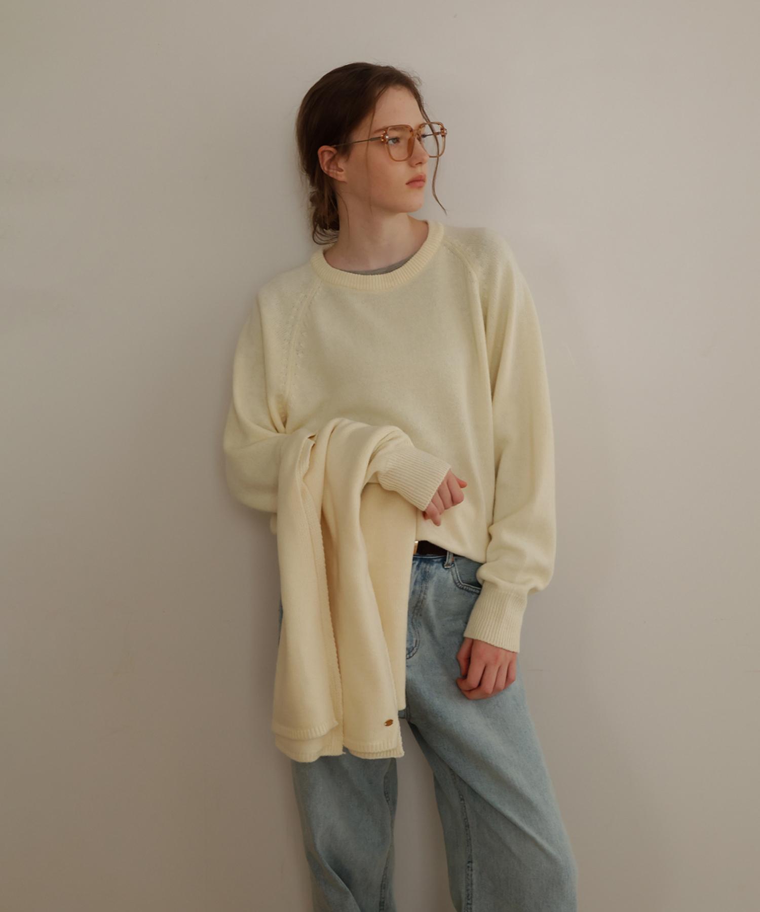 Shearing Wool Crewneck Knit [Ivory] Ivory/Free