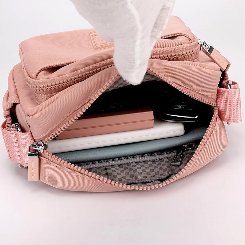 Women's portable mobile phone bag, simple multi-layer shoulder bag, fashion trend messenger bag