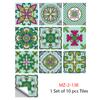 10 st Grön Blommor Prydnad Hård Keramik Väggdekal Kök Hem Renovering Väggdekaler Glänsande Yta PVC-plattor Konst väggmålning