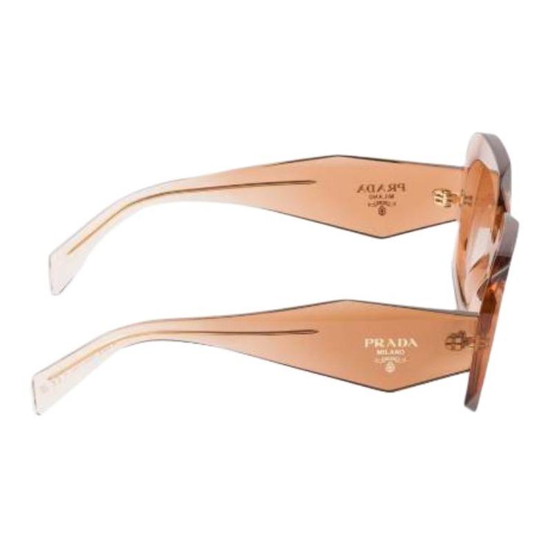Prada Brand Logo - Square Sunglasses Women's Light Brown