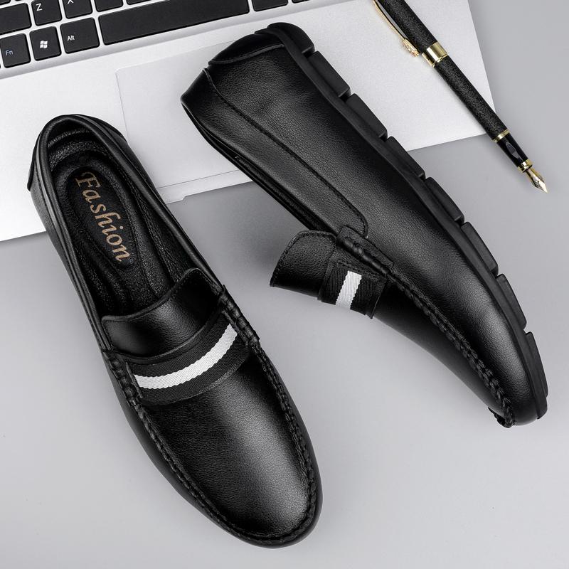 Man Shoes Leather White Shoes Men Summer Men'S Loafers Moccasin Fashion Loafer Flats Luxury Big Size 37-46 Male Casual Footwear