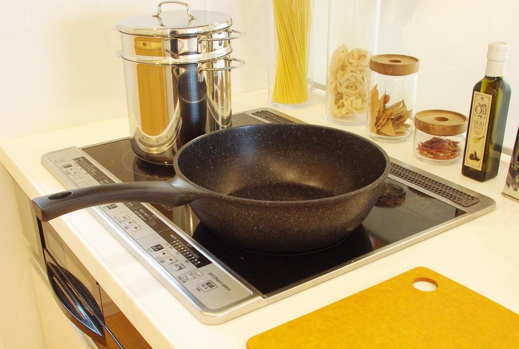 Tafuco Frying Deep Induction Diamond Marble Pan, Type, 28cm, Compatible, Coating, Black, F-7124