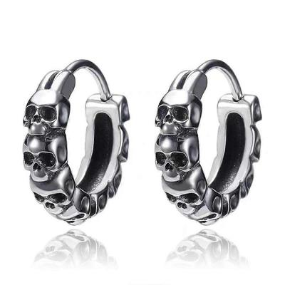Gotische Totenkopf Creolen Hypoallergen Herren Punk Rock Schmuck