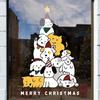 Christmas Santa Claus Window Cling Sticker - Mall Decor Scene, Static Glass Sticker for Door and Window