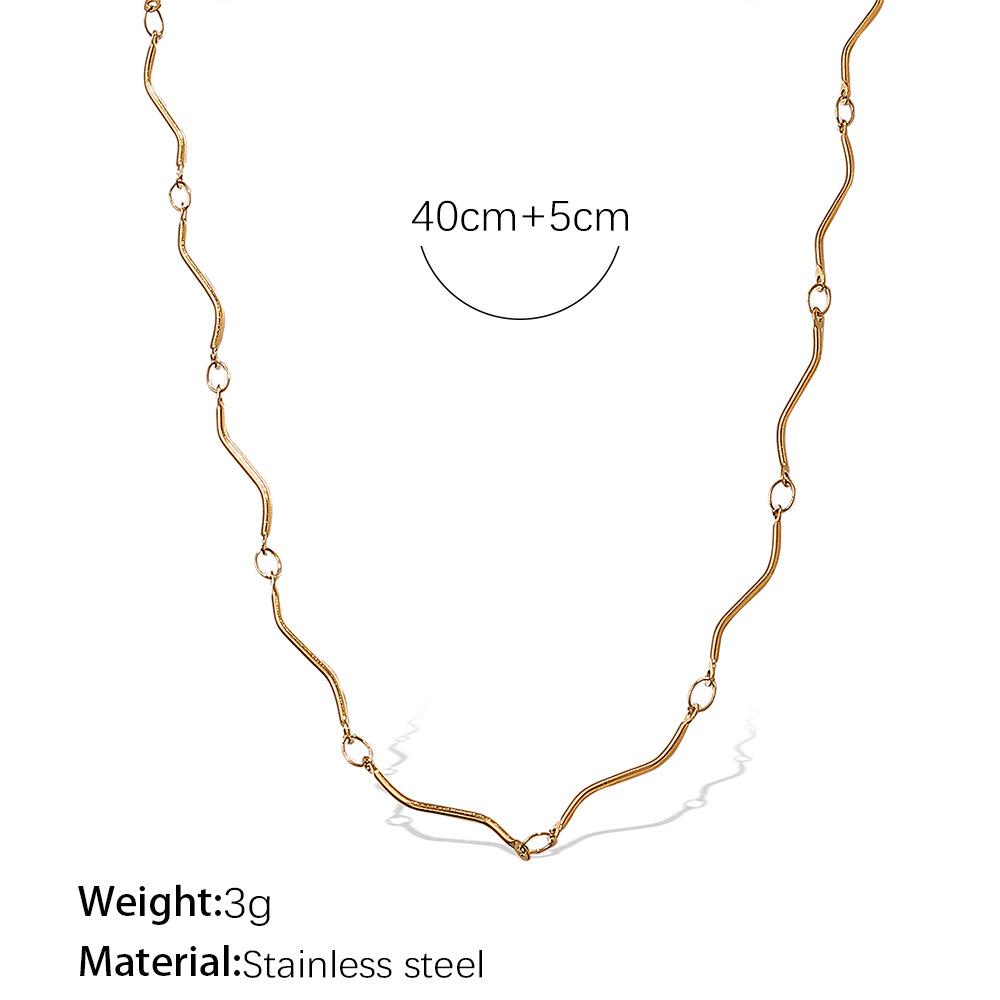 

Simple Chain Necklace Men And Women Couples Versatile Stainless Steel Gold-Plated Necklace Light Luxury Accessories Women