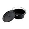 CAPTAIN STAG Dutch Oven Set, Cast Iron, No Seasoning Required, Lid Lifter and Storage Bag Included