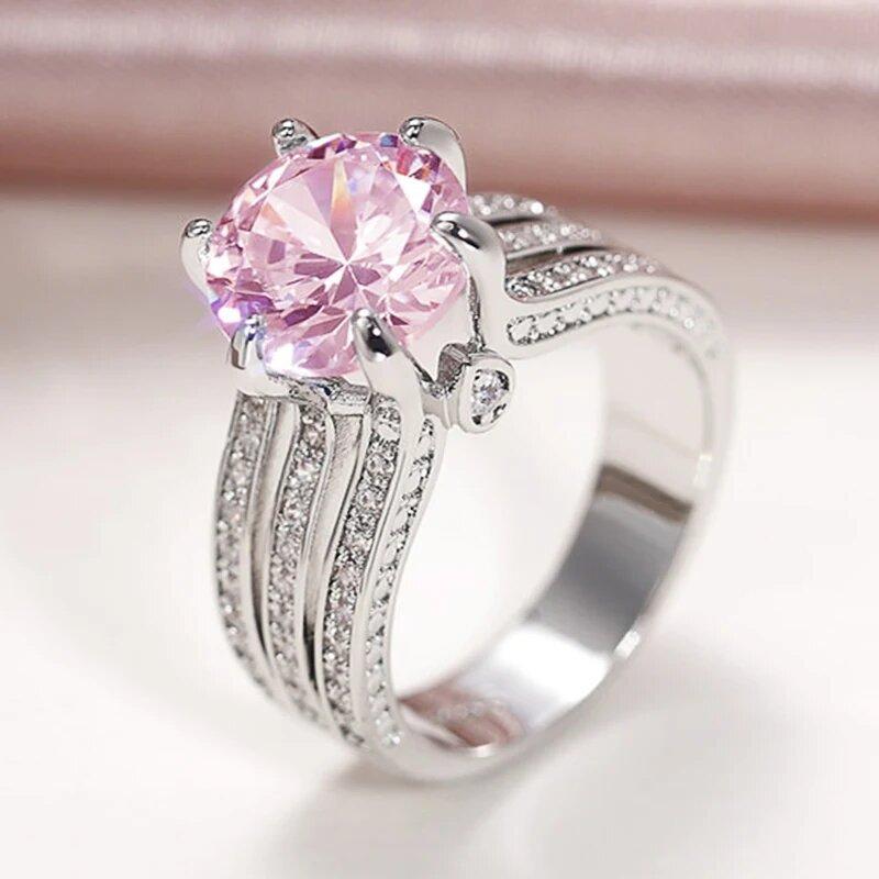 Luxury Zircon Full Diamond Ring, Light Luxury Elegant Ring For Women, Fashionable Personality Niche Single Ring