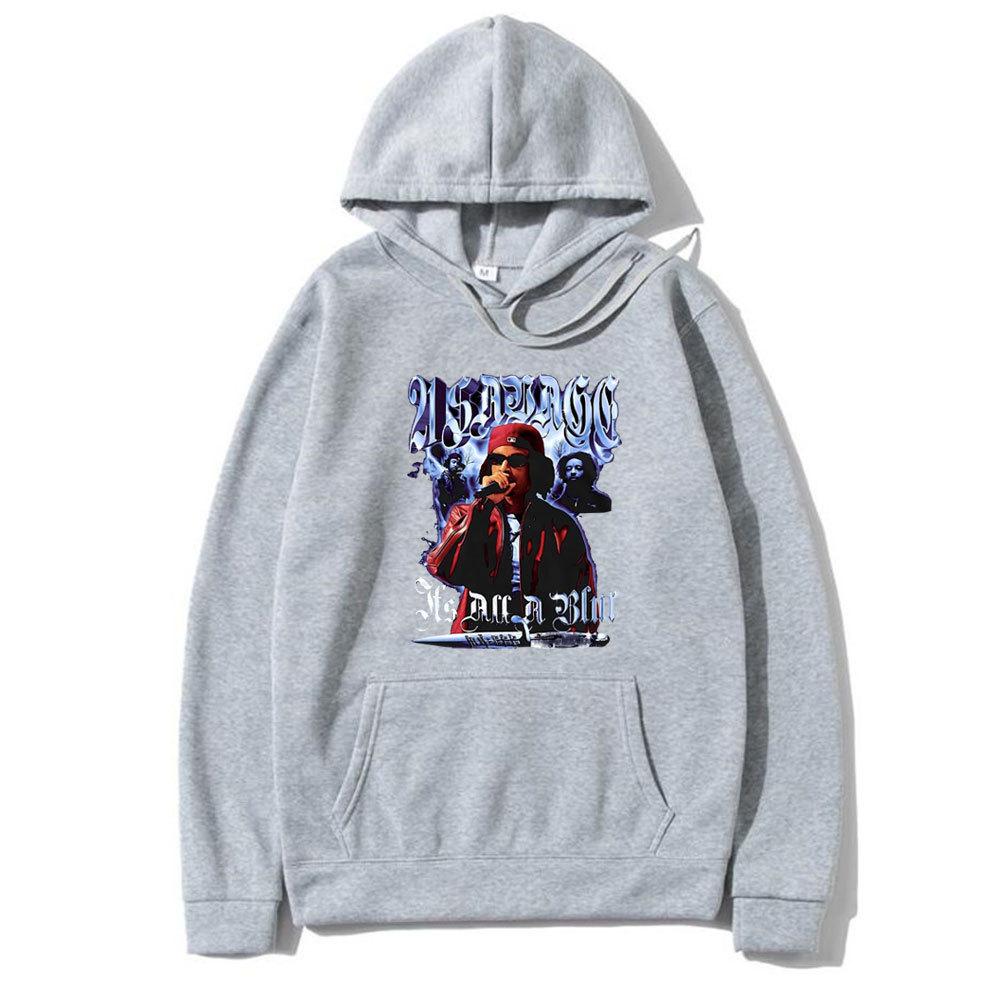 Rapper 21 Savage It'S All A Blur Graphic Print Hoodie Men