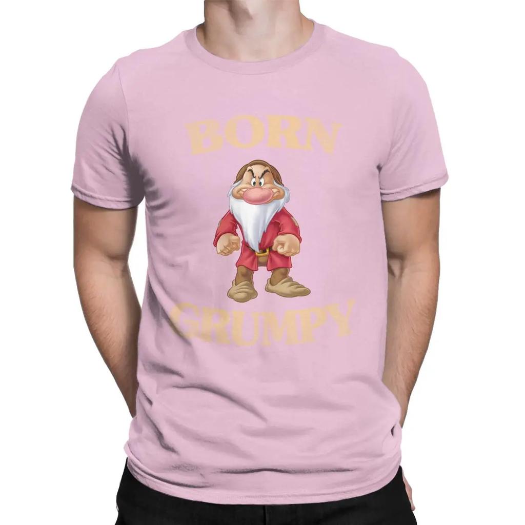 Men Disney Born Grumpy Seven Dwarfs T Shirts Cotton Clothing Funny Short Sleeve Round Neck Tees Printing T-Shirts