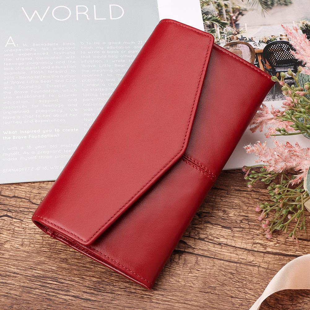 Genuine Leather Fashion Long Wallet For Women Ladies Wallet For Cards With Phone Case Female Purse Handy Clutch Luxury Designer