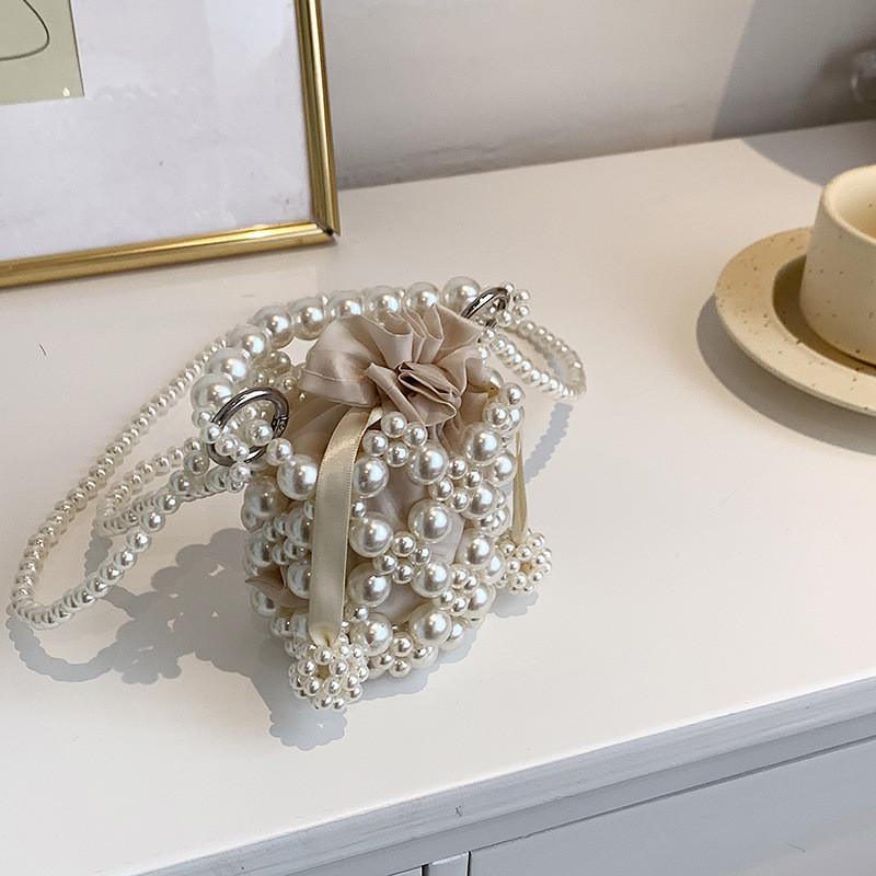 Adorable Korean Children's Mini Pearl Crossbody Bag For Spring Outings