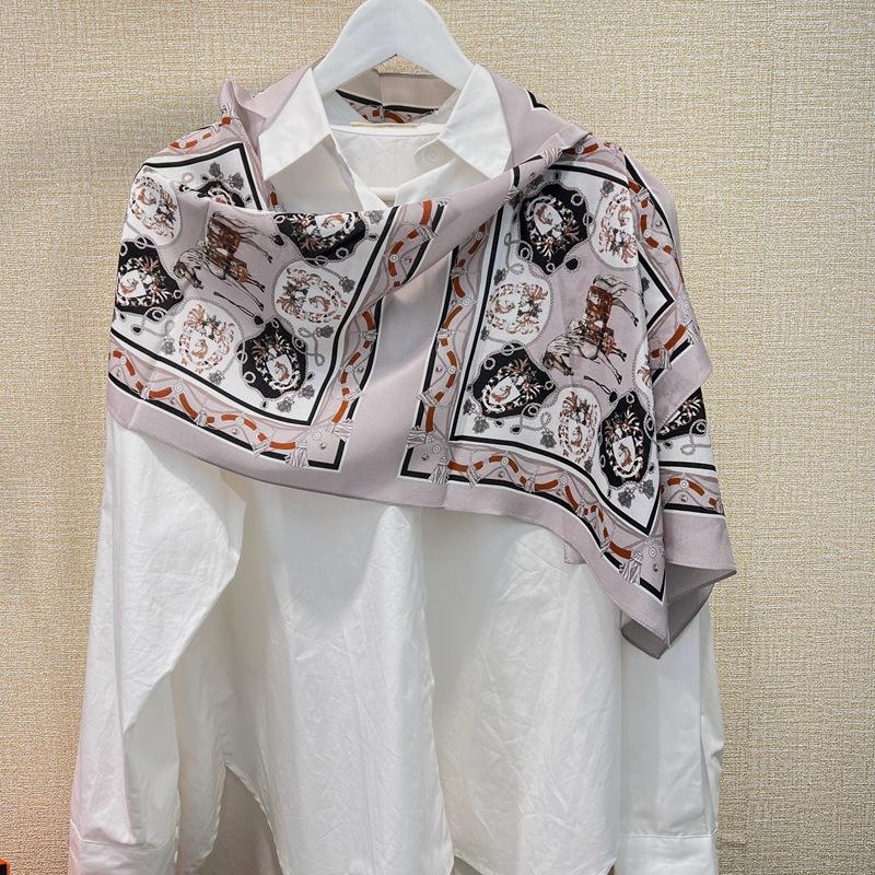 Light Luxury Astrolabe Silk Silk Scarf Spring And Autumn Medium And Long Bow Mulberry Silk Streamer Holiday Gift