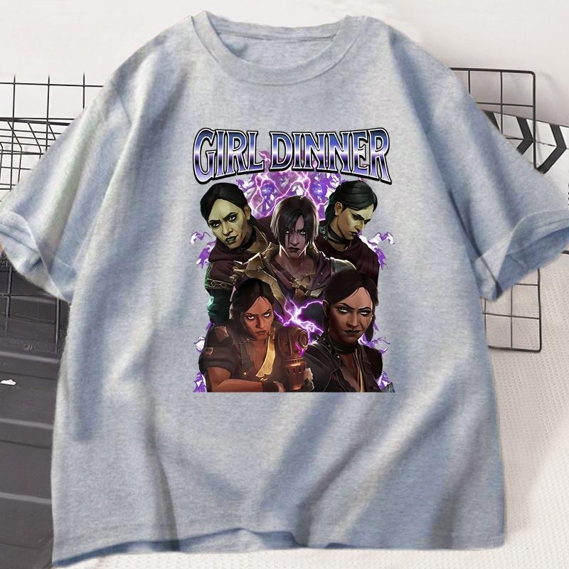 Sevika Arcane Girl Dinner T Shirts Unisex Women Short Sleeve T Shirt Fashion Unisex Clothes Designer Unisex Women Tshirts Streetwear