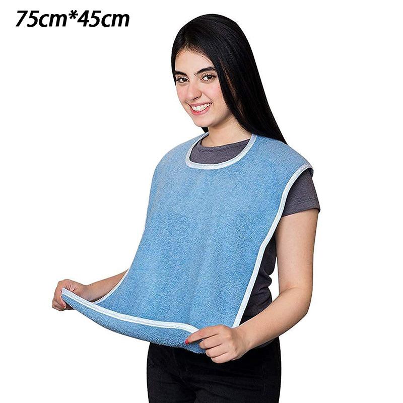 

Elderly Pocket Dining Bib Stain Resistant Adult Apron for Meal Protection in Assisted Living Facilities one size