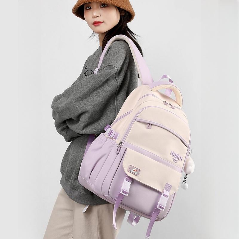 2025 New High School Student Nylon Waterproof School Bags Widen Shoulder Strap Large Capacity Backpacks Lightweight Durable Outdoor Travel Rucksacks