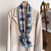12*145Cm Small New Double-Layer Silk Scarf Women Ribbon Hair Band Luxury Print Designer Tie Scarves Bag Decorate