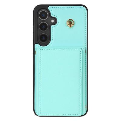 For Samsung Galaxy A16 4G/5G Case Tri-Fold Card Holder Kickstand TPU+Leather Back Cover with Shoulder Strap