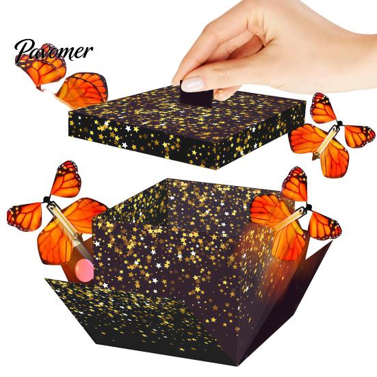 Ceremonial Gift Box with Winged Surprise Butterfly Explosion Box, DIY Exploding Present Holder 4 Memory Making for Anniversary Flying Butterflies