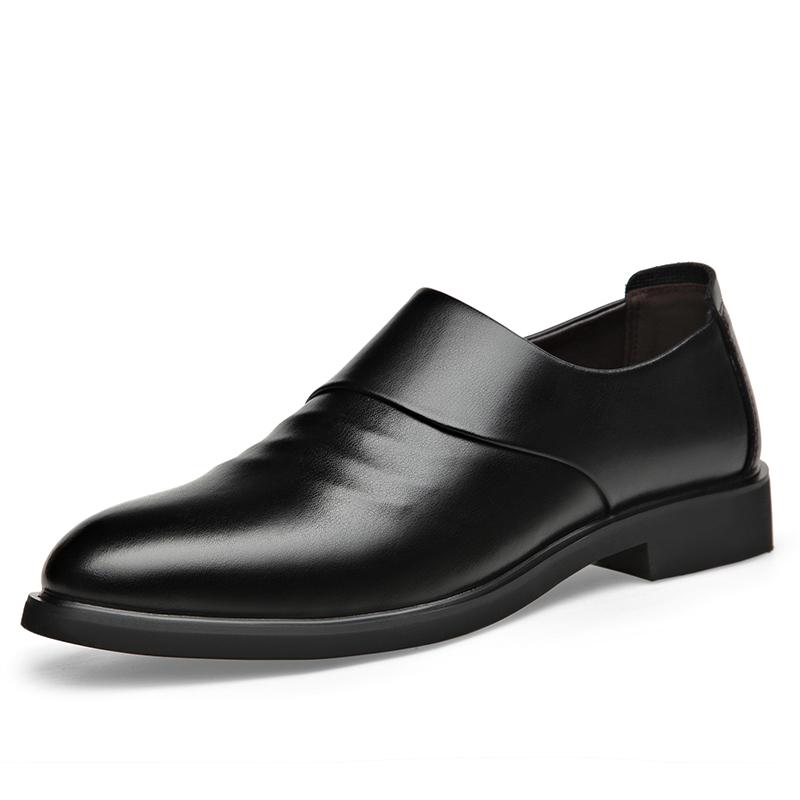 Mote Casual Lær Herre Formelle Business Sko Elegante Dress Loafers Enkle Slip-on Flats Fritid Gå Kjøresko Mann Oxford Sko