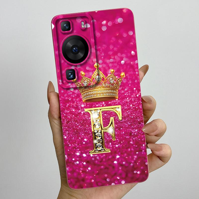 For Huawei P60 / P60 Pro / P60 Art Crown Letter Couple Phone Case HuaweiP60 P60Pro P60Art Soft Silicone TPU Protective Casing