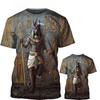 Ancient Egyptian Pharaoh 3D Digital Printed Pattern T-shirt Retro Style Men's Loose T-shirt