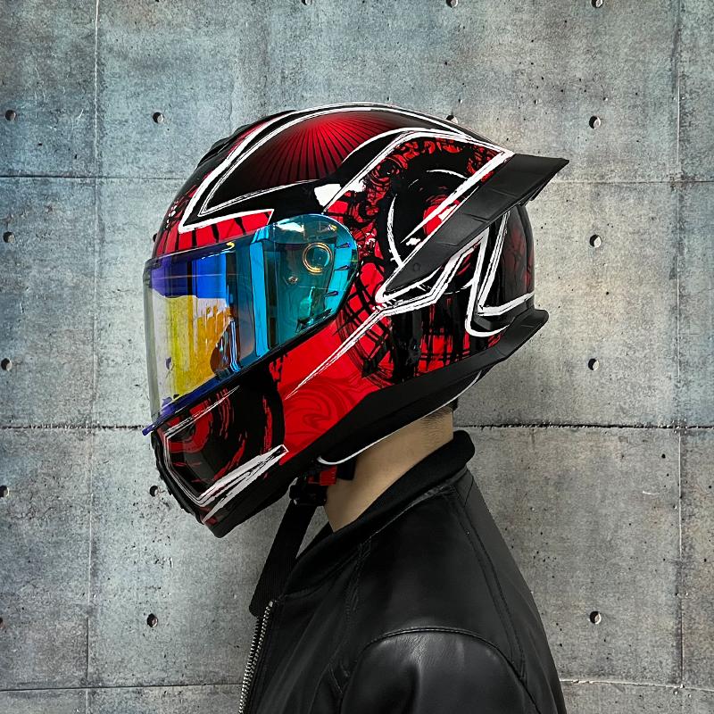 Motorcycle Helmet Men and Women Summer DOT Anti-fog ECE Helmet Full Cover Four Seasons Universal Winter Warm Personality
