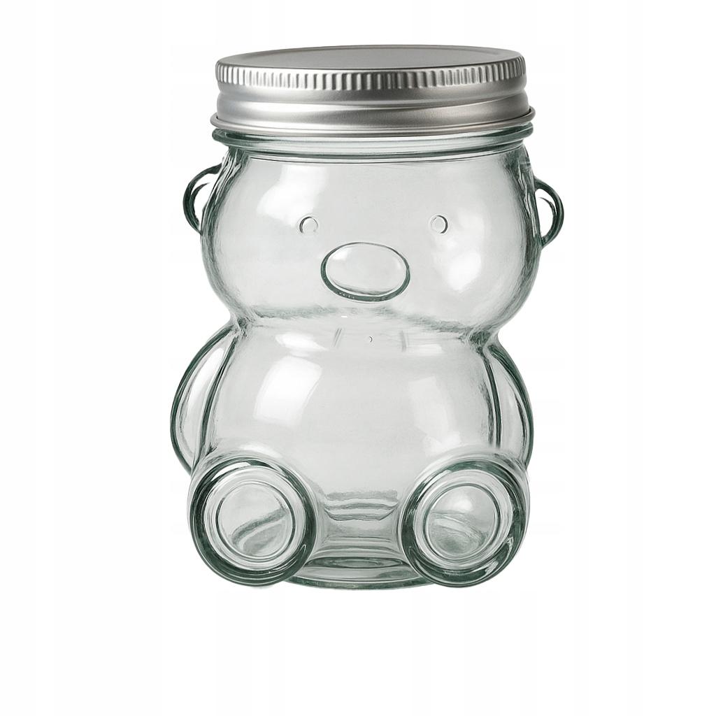GLASS JAR TEDDY BEAR 300ml Container for Honey Jam Spices Jar Gift