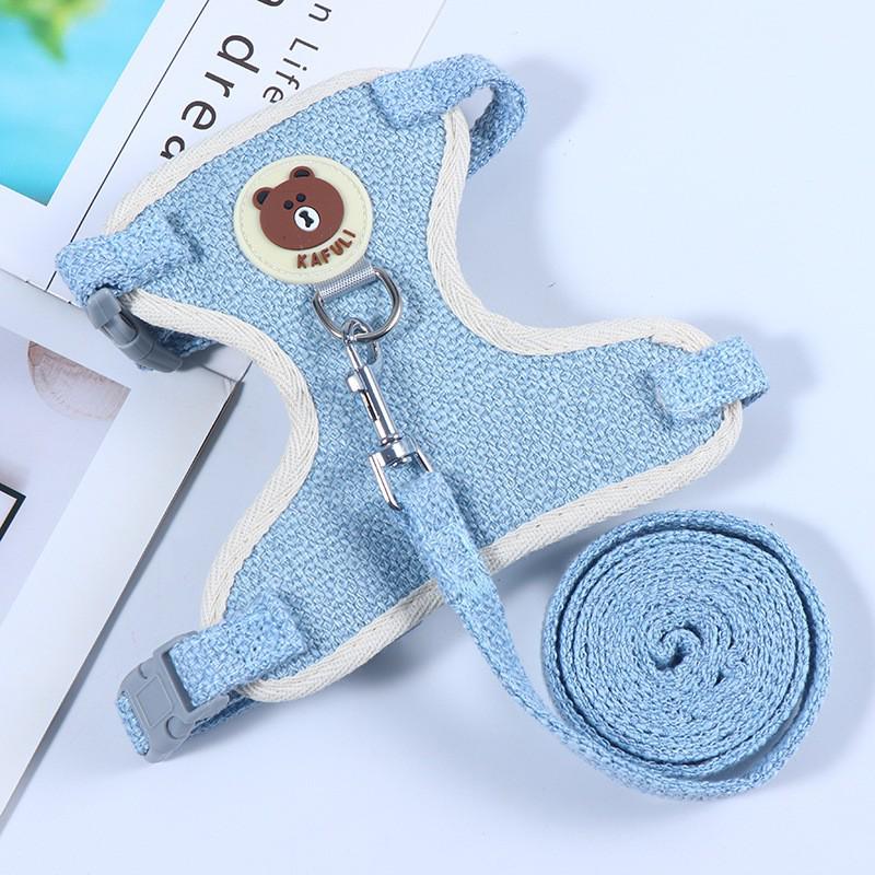 Detachable & Washable Bichon Small Dog/Cat Vest-Style Leash: Escape-Proof, All-Season Use