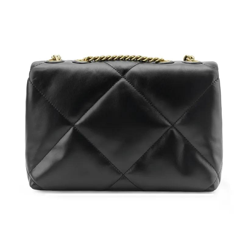 Tory Burch Kira Diamant-Steppung Klappe Magnetverschluss Kalbsleder Crossbody Schultertasche Klein Damen Schwarz