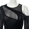 High Street Sexy Transparent Slim Bodysuits Women Skinny Fashion Patchwork Basic One Piece Elegant Bodysuits Solid Party Clothes