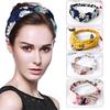 Fashion Women Flower Print Cross Knotted Headband Hair Band Elastic Headwear