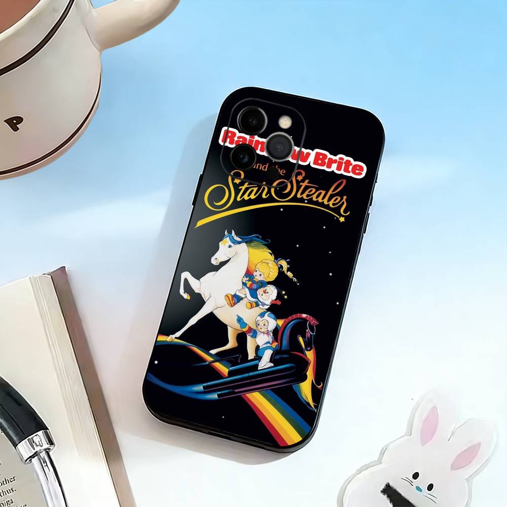 Color Kids Rainbow Brite Phone Case For iPhone 17,16,15,14,13,12,11 Plus,Pro Max,XS,Soft Silicone Black Cover