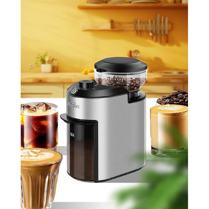 Wancle Burr Coffee Grinder Electric with 28 Grind Settings, 2-12 Cup Capacity Coffee Bean Grinder for Espresso, Drip & French Press, Stainless Steel