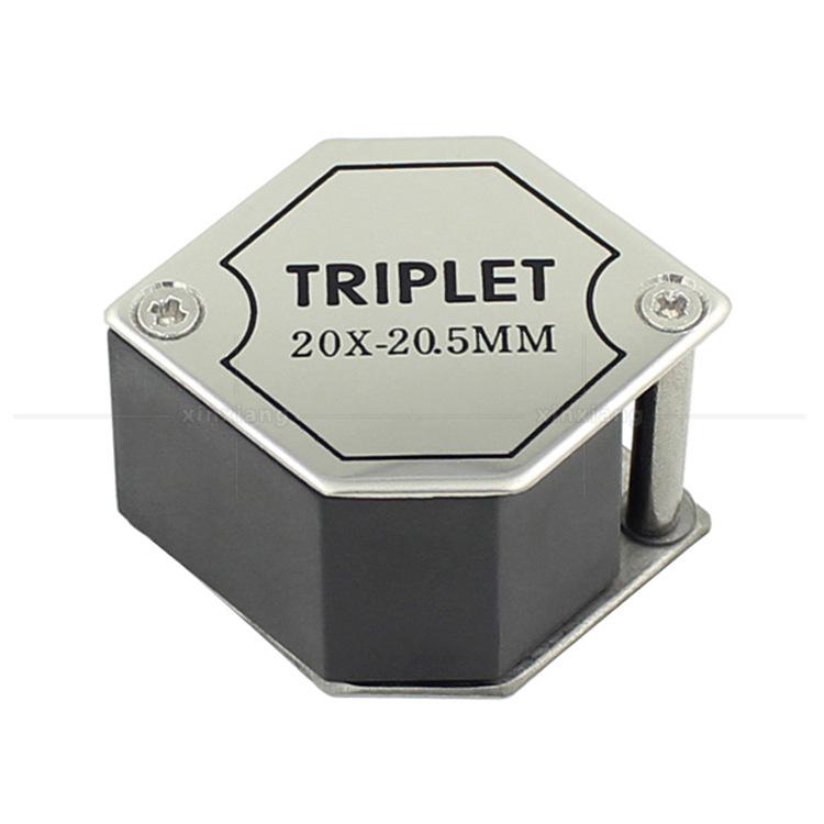 20x HD Metal Folding Antique Jewelry Magnifier for Diamond and Jade Appraisal - TRIPLET Lens