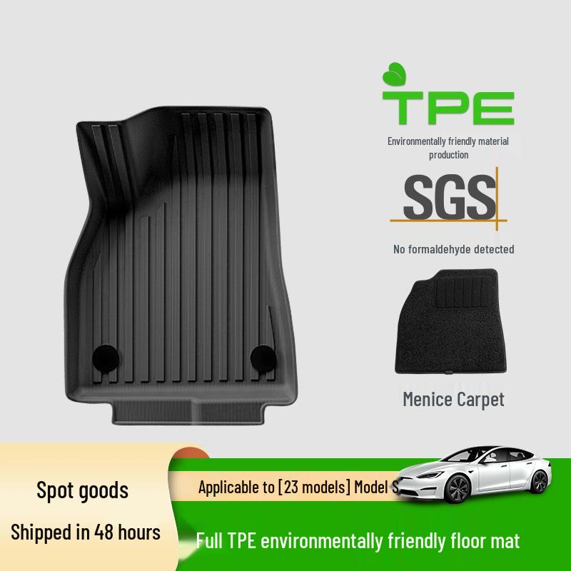 Custom TPE Car Mats for 2023 Tesla Model S - Includes Main Trunk Mat